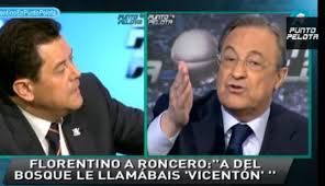 El protopeñista Roncero encajando